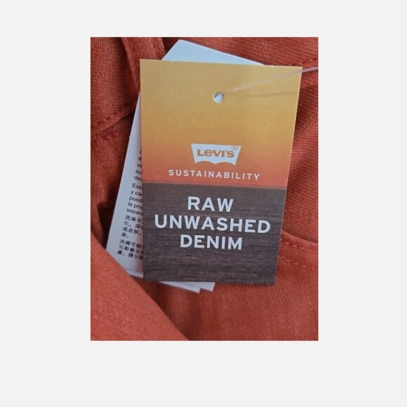 Levi's Original Shrink To Fit 501 Button Fly Straight Coral Red Jeans 34x30 - Picture 4 of 6